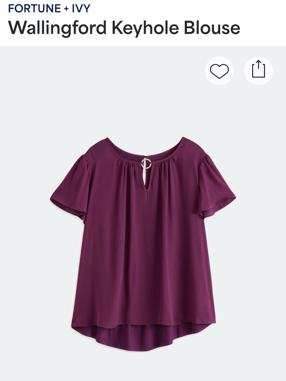 Wallingford Keyhole Blouse - Plum
